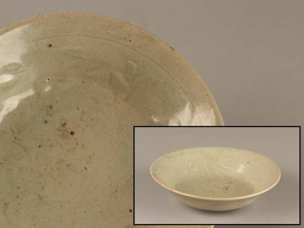 古美術 朝鮮古陶磁器 高麗青磁 皿 時代物 極上品 初だし品 C4037