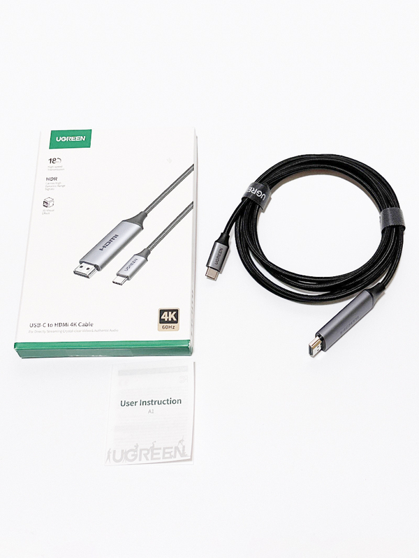 [YON-A60122154] UGREEN USB Type C HDMI 変換ケーブル 4K@60Hz 1m Thunderbolt 3 MacBook Galaxy Huawei Surface Go Chromebook