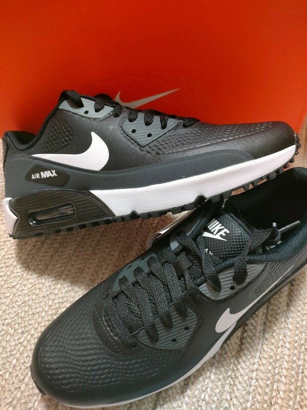 新品 未使用 NIKE GOLF AIR MAX 90 G 26cm ブラック 黒 ナイキ エアマックス 90 ゴルフシューズ 固定スパイク スパイク ゴルフ