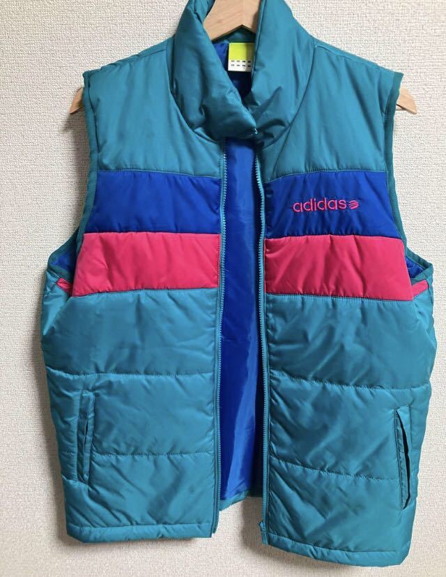 アディダス中綿ベスト★ブルー★ゴルフにも★サイズO (XL)良品★美品★☆☆