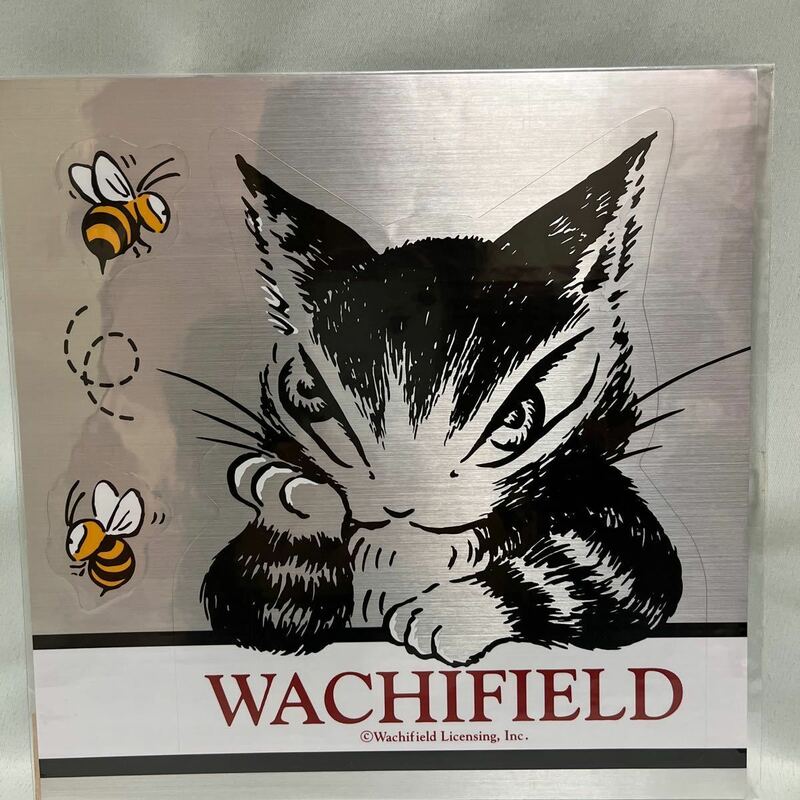 わちふぃーるど ダヤン シルバーステッカー 「ダヤン＆ビー」Wachifield DAYAN 猫 シール 未使用品 ミツバチ 蜜蜂 はち