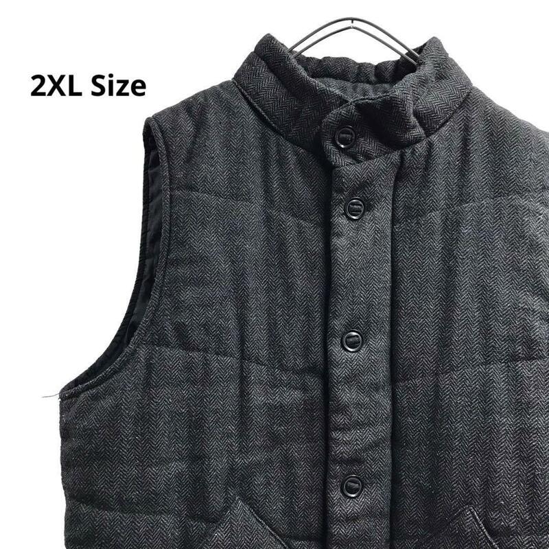 ベスト　グレー　秋冬　メンズ2XL a33