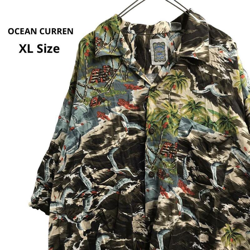 OCEAN CURREN アロハシャツ　メンズXL b11