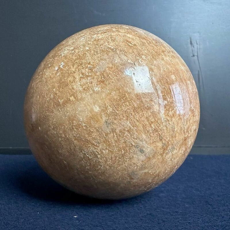 [KJ179] 大理石 丸玉 球石 直径約12.5cm 約2.7kg 置物 庭石 ガーデニング オーナメント オブジェ 風水 パワーストーン インテリア