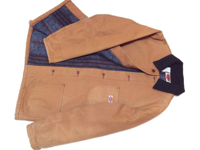 即決早勝!!メキシコ製DICKIESダック地カバーオール38【VINTAGE】ディッキーズ70's～80'sワークジャケット☆ブランケットUSA古着LEVIS501XX