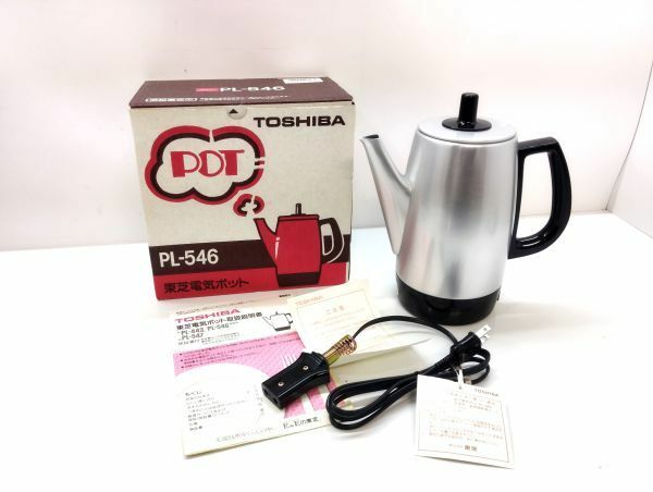 sa☆/ ほぼ未使用 TOSHIBA 東芝 電気ポット 0.85L PL-546 500W 昭和レトロ　/DY-2316