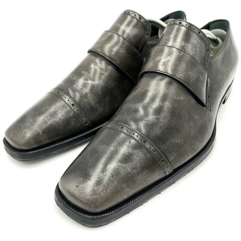 D ☆ 高級ラグジュアリー靴 'イタリア製' DOLCE&GABBANA ドルチェアンドガッバーナ 革靴 ビジネスシューズ ローファー 7.5 25.5cm 紳士靴
