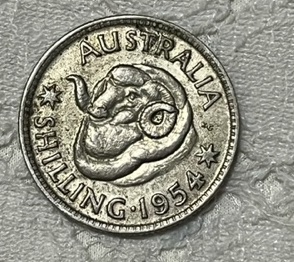 オーストラリア 1954年 1シリング 24mm 5g エリザベス2世 羊 銀貨 コイン 硬貨　人物　動物　動物 の落札情報