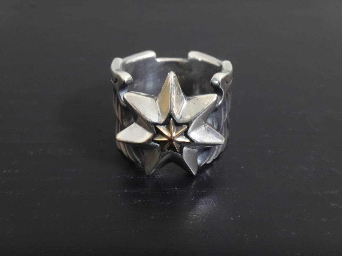 Bo’s Glad Rags(ボーズ グラッド ラグス) リング size23 7-Pointed Star＆Wing Pilot Ring「Winged Polaris」シルバー フリーホイーラーズ