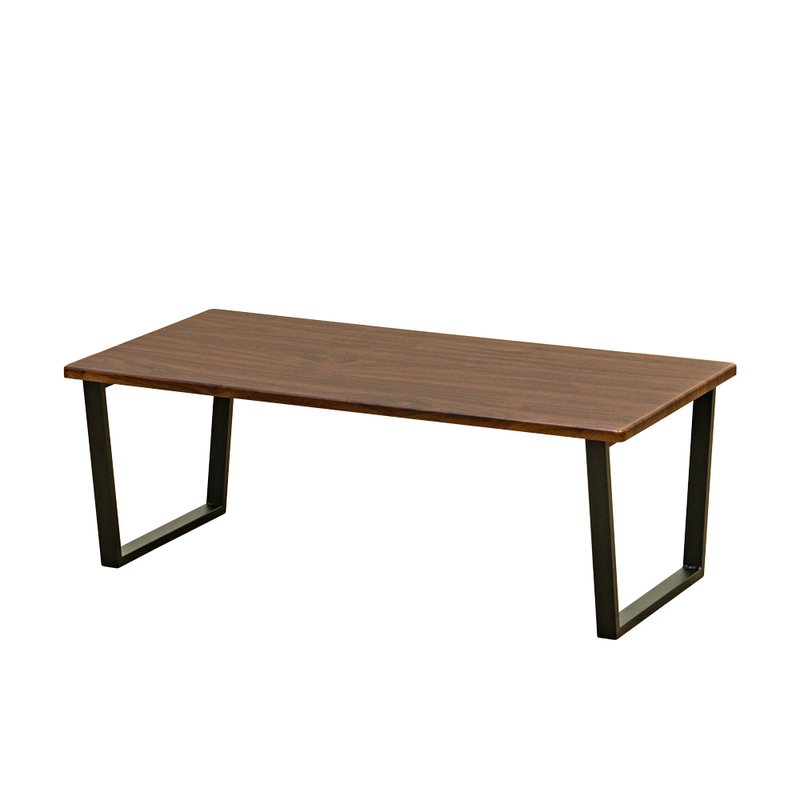 テーブル 90cm×45cm おしゃれ センターテーブル 長方形 カフェテーブル スチール脚 UTK-20 ウォールナット(WAL)