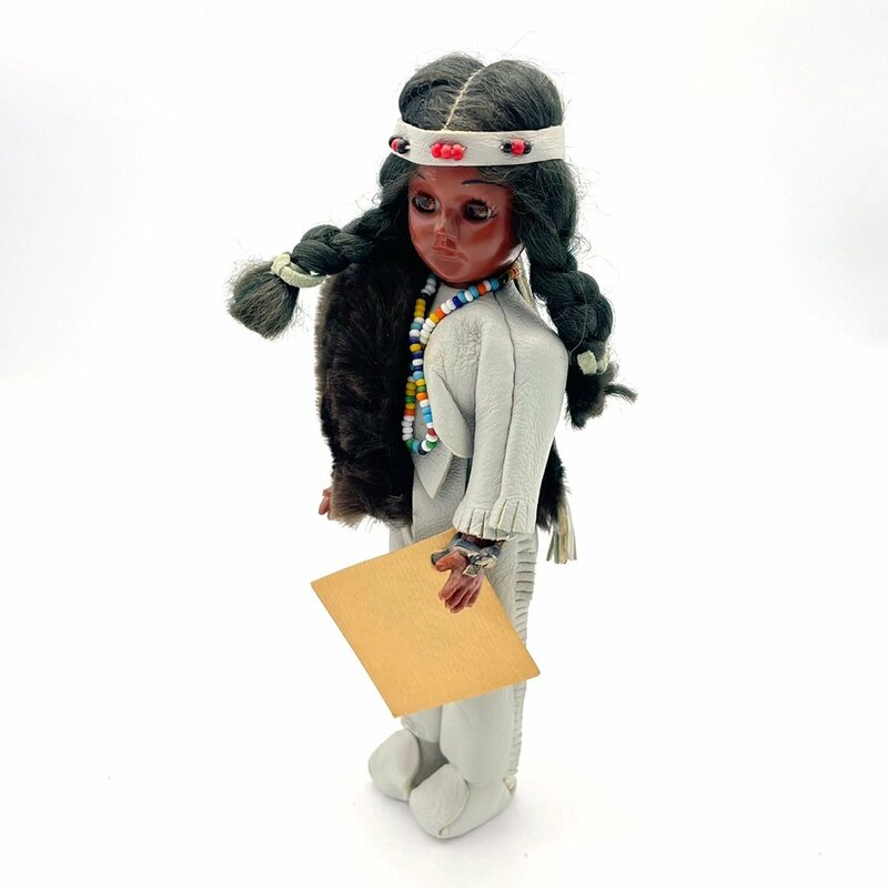 ビンテージ★民族人形 女の子 アンティーク レトロ スリープアイ インディアン ドール インテリア 雑貨