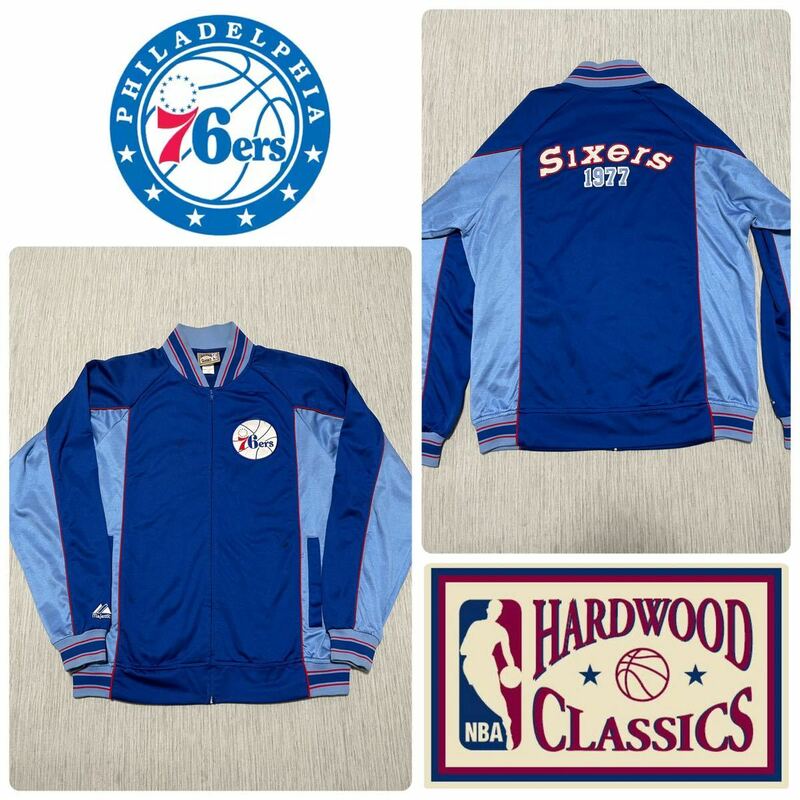 NBA 76ers hardwood classics ユニフォーム トラック ウォーム アップ ジャケット レジェンド バスケット ボール 1977 Julius Erving