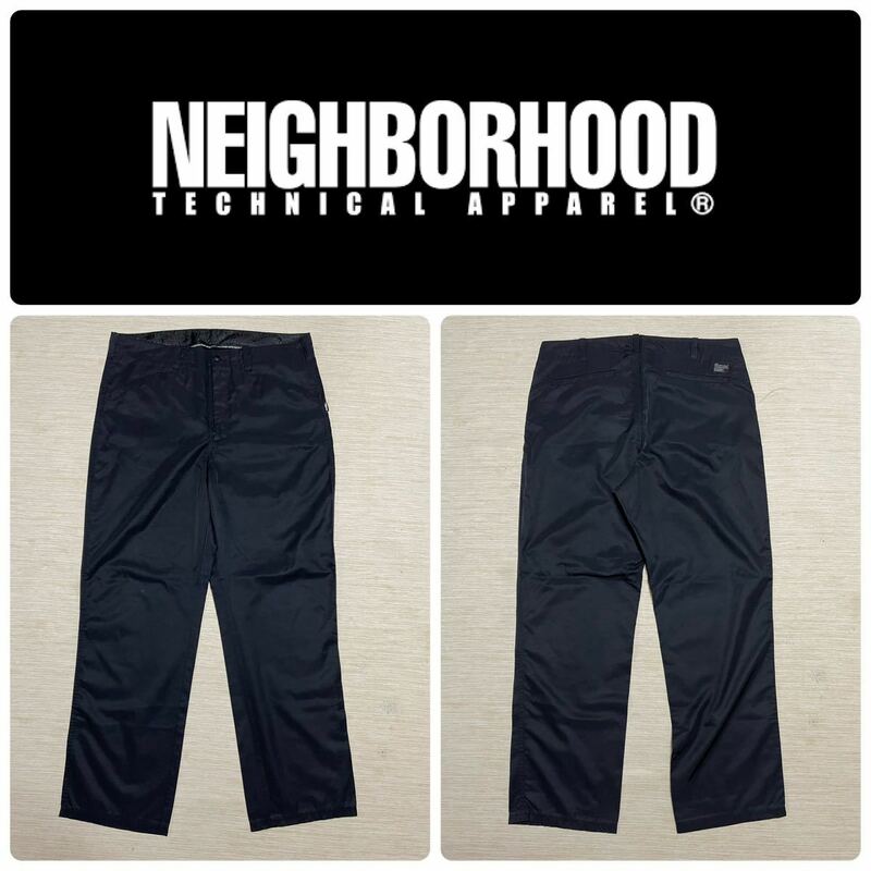 名作 NEIGHBOR HOOD ネイバーフッド 光沢 ナイロン ワーク ミリタリー ワイド スラックス パンツ 3 type urban garment ロゴ ワンポイント