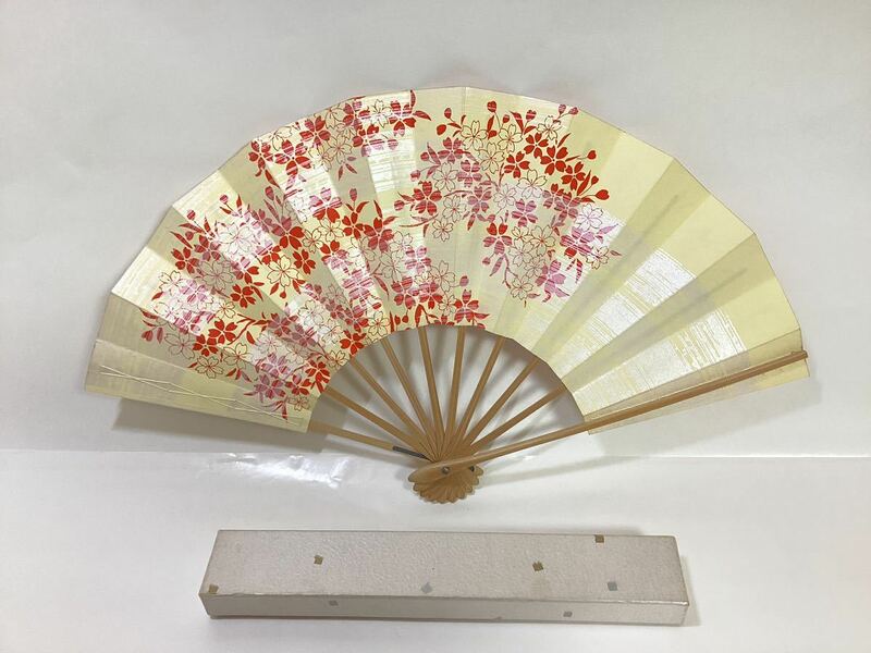 茶道具 古物品 飾扇子 桜花