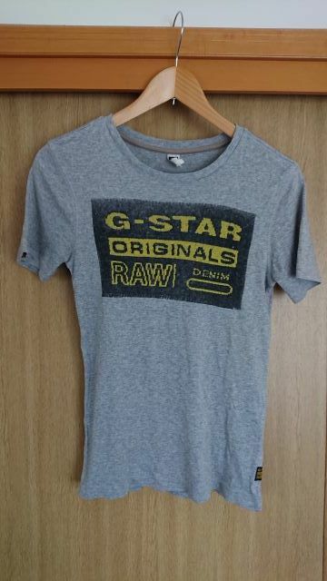 ※G-STAR RAWジースターロウ正規オリジナルパッチロゴデザインTシャツSサイズグレー※