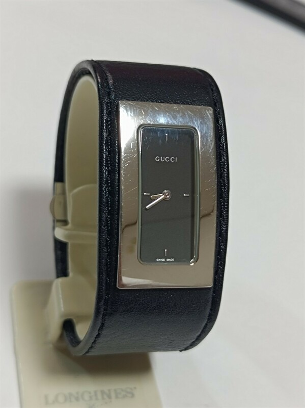 稼働品 GUCCI 7800S レディース腕時計 黒色文字盤 新品電池 