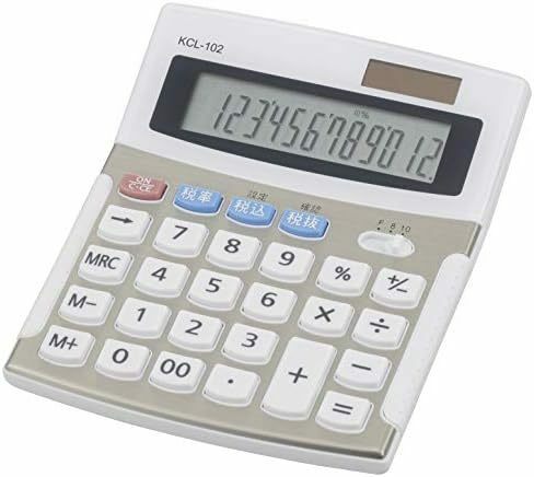【残りわずか】 シルバー 12桁 税率切り替え 小型電卓 KCL-102 電機 小型 サイズ: シルバー