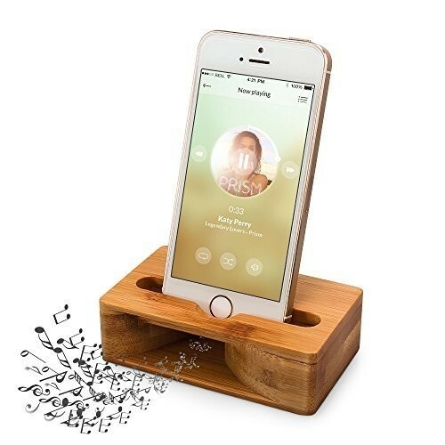 （更新版）木製スピーカー ARCHEER　iPhoneスタンド・携帯スマホスタンド・天然竹スタンド・ スマホホルダー　サウンドアンプ機能を付け