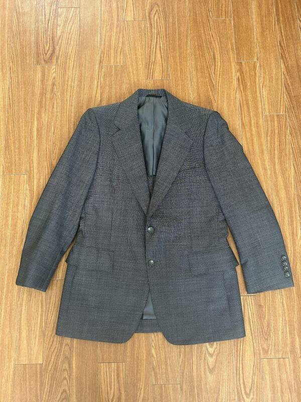 メンズ　ジャケット　シングル　Takashimaya　Leo　Lozzi　グレー　ブラック　WOOL100％　スーツ