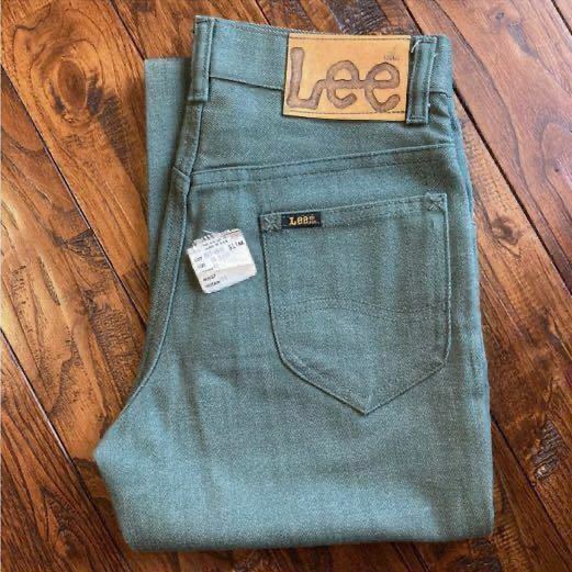 極美品レア！70s USA製 Lee RIDER BOOT CUT FLARE ブーツカット フレアパンツ ジーンズ グリーン デッドストック ビンテージ アメリカ古着