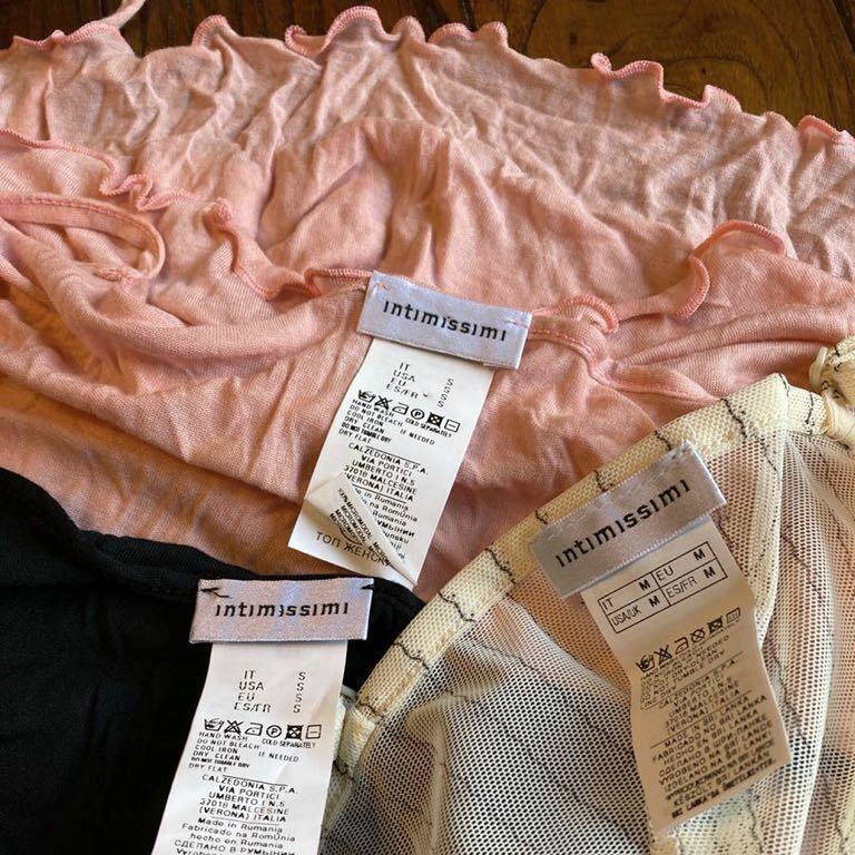 新品3枚！イタリア intimissimi インティミッシミ キャミソール キャミ インポート ランジェリー インナー ピンク ブラック ホワイト 黒 白