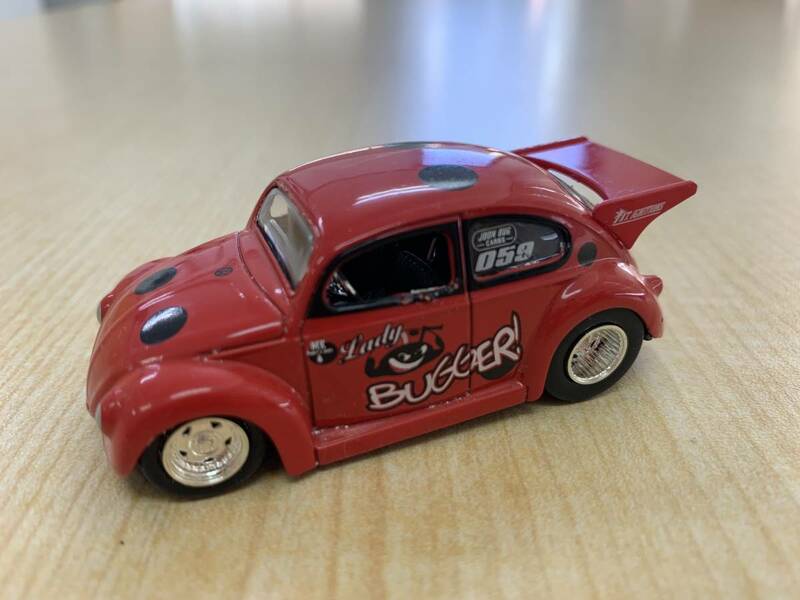 【BUGGER! 059 レッド】1/64 Jada Toys DUB CITY VW BEETLE フォルクスワーゲン 空冷BUG Type1 OLD SKOOL 大径ホイール ルース 