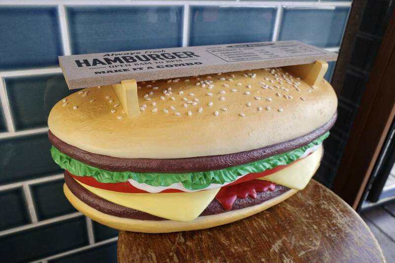 新品　HAMBURGER ハンバーガー　シェルフ　棚　レジン　アメリカン　ダイナー　店舗　ディスプレイ　ガレージ　インテリア