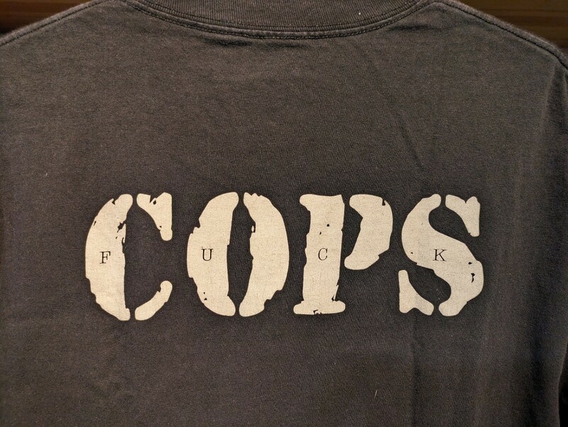 USED HARDLUCK ハードラック Tシャツ L COPS スケートボード ハードコア カリフォルニア 