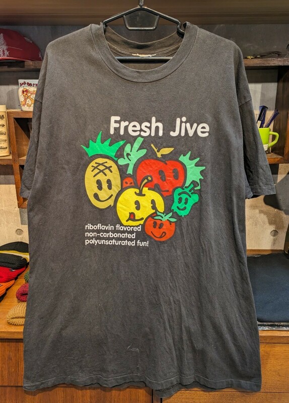 フレッシュジャイブ！ 90s初期 FRESH JIVE グラフィック Tシャツ XLくらい ビンテージ VINTAGE オールドスクール USA製 当時物 レア LA
