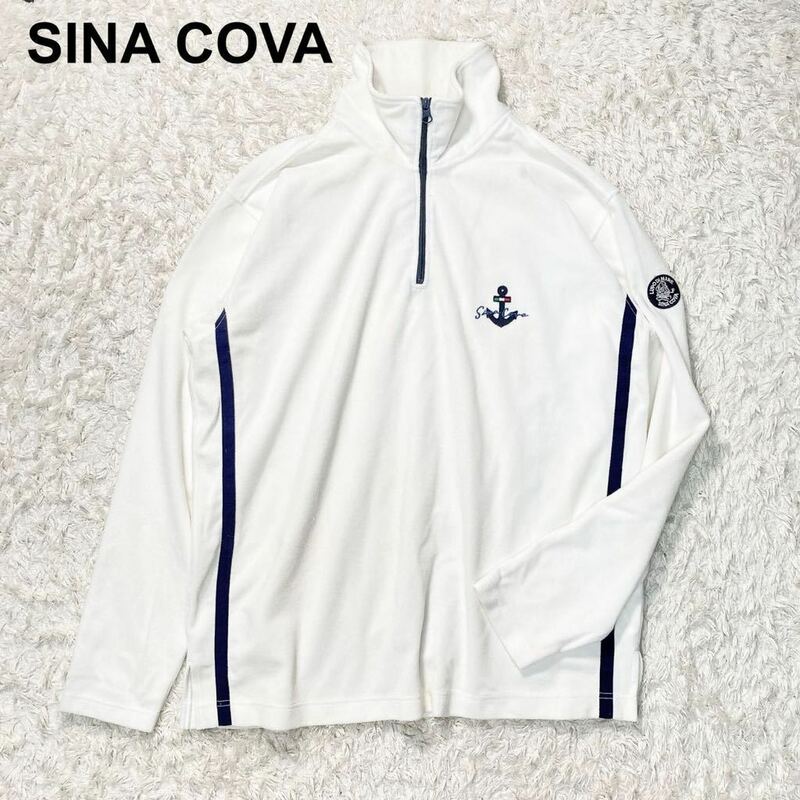 SINA COVA シナコバ ハーフジップ フリース ジャケット プルオーバー ワッペン 刺繍 パイル生地 LL 大きいサイズ メンズ B12409-87