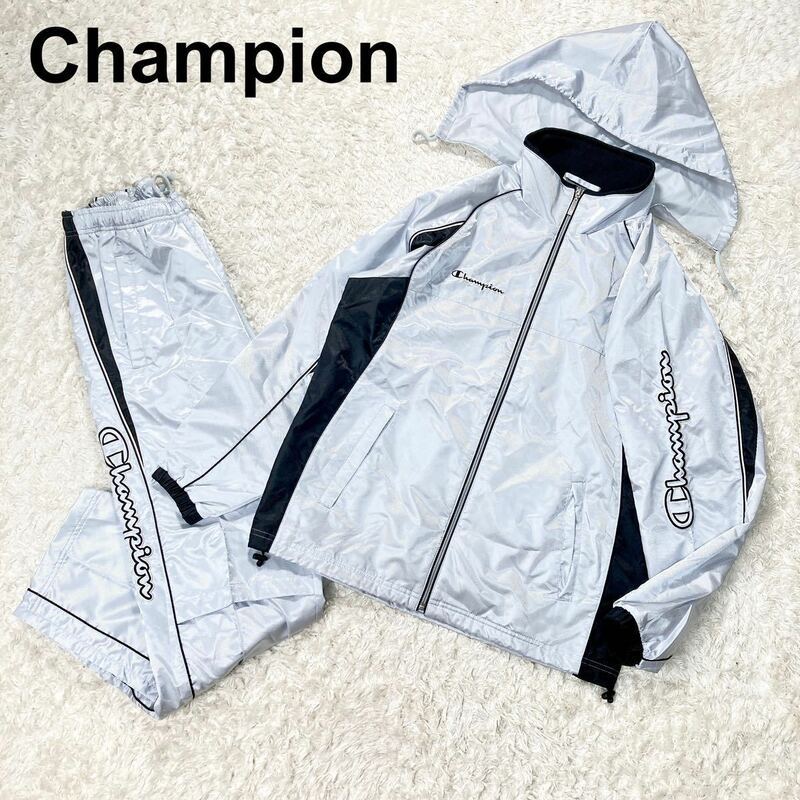 Champion チャンピオン セットアップ ジャージ シルバー ロゴ M メンズ ロゴ B12409-46