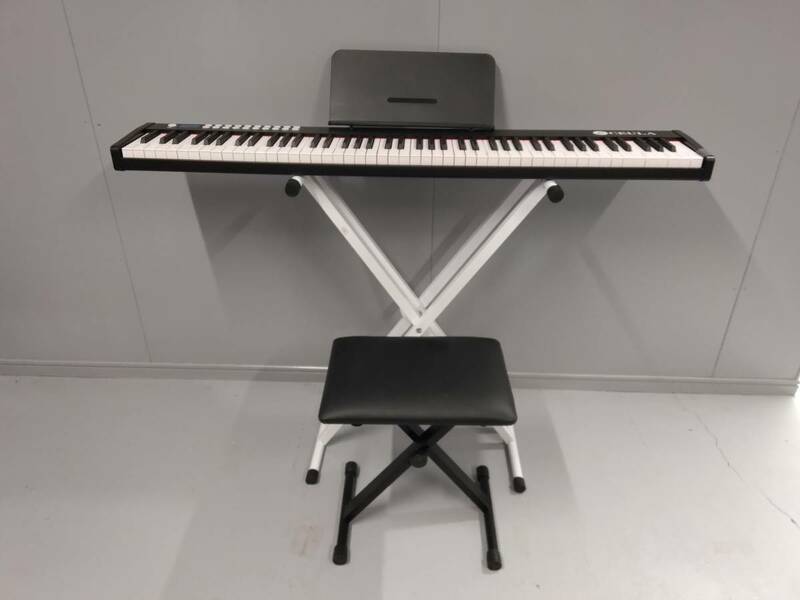 M770 新22 現状品　直接引き取り限定　TOP FILM　CEULA　電子ピアノ　ブラック　スタンド黒　ピアノイス黒　ペダル　電子キーボード 1/30