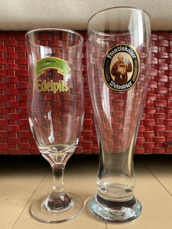 Franziskaner フランツィスカーナー・ヴァイスビアグラス＆サッポロEdelpils エーデルピルス　２個セットビアタンブラー　ビールグラス　