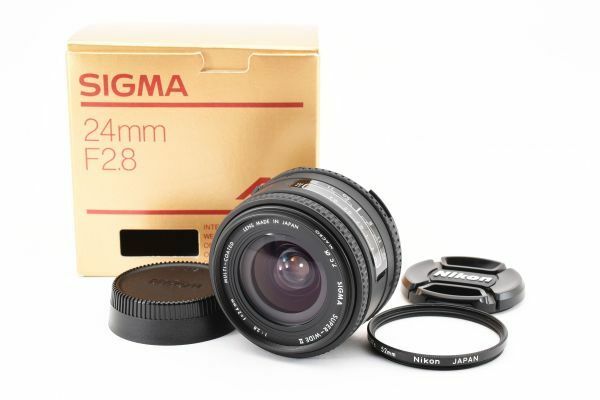 [Rank:AB] 元箱付完動美品 Sigma AF 24mm F2.8 Wide Lens 大口径 単焦点 広角 レンズ / シグマ ニコン Nikon F 保護フィルター付 #7453