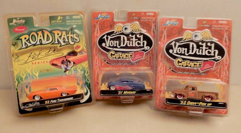 【USA★JADA Toys★ジャダ】ダイキャストミニカー3個セット★Road Rats/Rick Dore/'63 Thunderbird★Garage/Chevy Pick up/Mercury