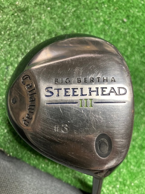 中古フェアウェイウッド　キャロウェイ　BIG BERTHA STEELHEAD Ⅲ　3Ｗ　純正カーボンＳ　43インチ　　Ｙ1993