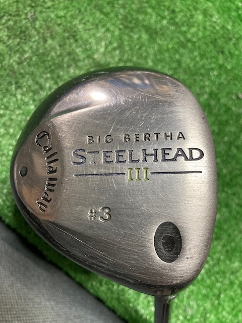 中古フェアウェイウッド　キャロウェイ　BIG BERTHA STEELHEAD Ⅲ　3Ｗ　純正カーボンFIRM　42.75インチ　　Ｙ1994