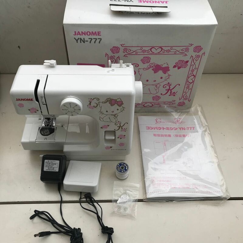 〈DK27〉JANOME　ミシン　YN-777 ハローキティ　コンパクトミシン　ジャノメミシン