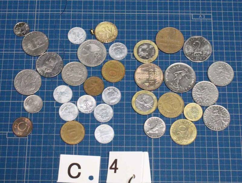 [j24]【C4】コイン　フランス　ドイツ　スウェーデン　古銭 old coin France　Germany　Sweden　 硬貨　まとめて