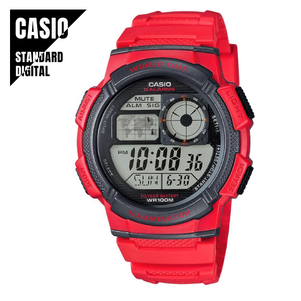 CASIO STANDARD カシオ スタンダード デジタル レッド AE-1000W-4A 腕時計 メンズ レディース ★新品 メール便送料無料