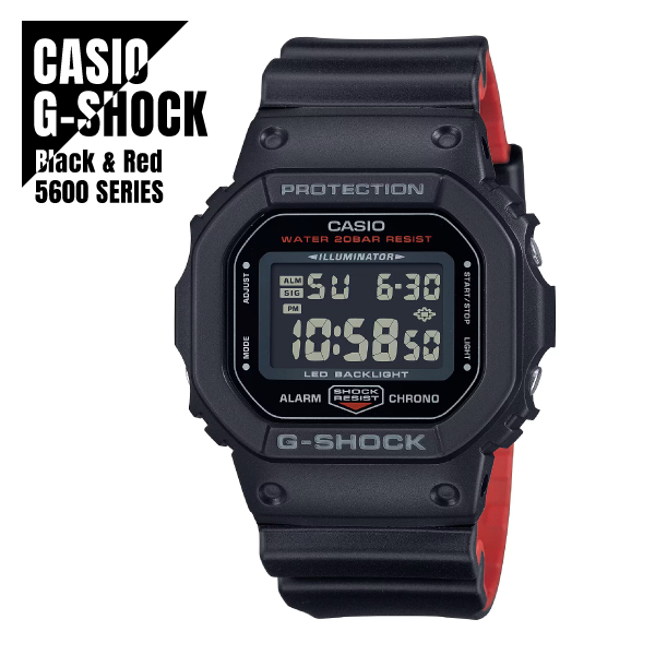 国内正規品 CASIO カシオ G-SHOCK Gショック ブラック&レッドシリーズ LEDライト DW-5600UHR-1JF 腕時計 メンズ ★新品