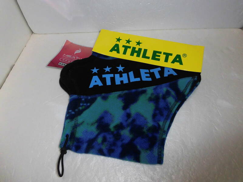 定価3520円 未使用 アスレタ ネックウォーマー 黒青 ATHLETA 防寒具　ヒートクロス フットサル サッカーウェア　マフラー