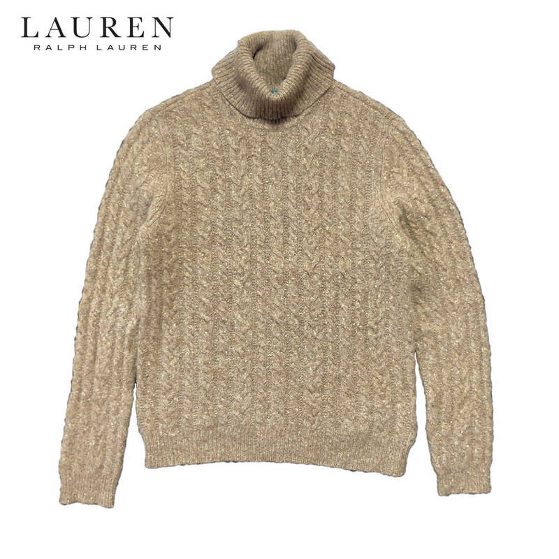 USA 古着 ローレン ラルフローレン メリノウール タートルネック セーター ケーブル編み レディースL LAUREN RALPH LAUREN 中古 BJ0630