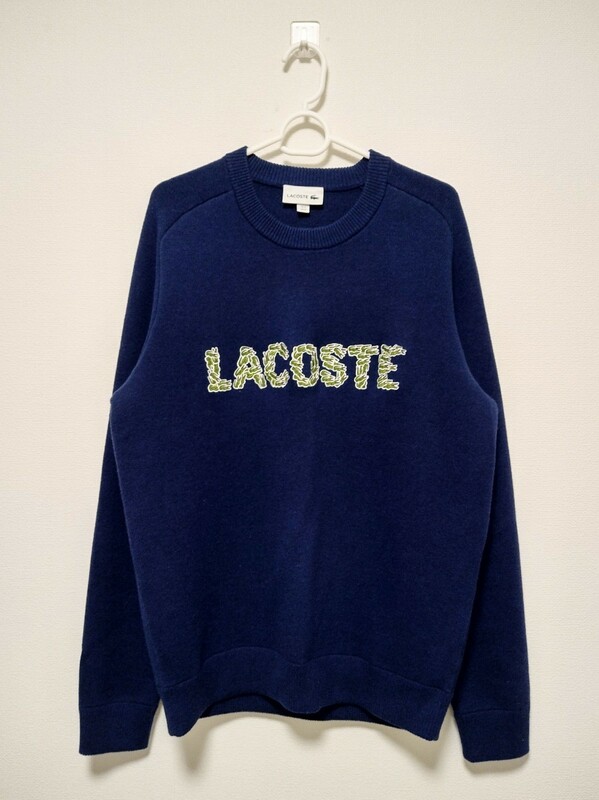 【ワニ大群】LACOSTE 刺繍 セーター US Mサイズ ラコステ　ニット