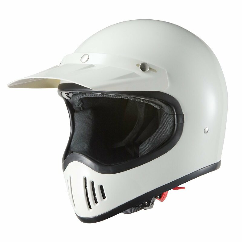 バイクヘルメット ビンテージ レトロ アメリカン フルフェイス ホワイト Lサイズ エアロ バイザー かっこいい