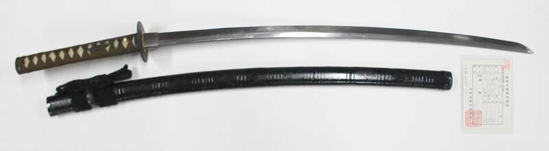 日本刀 刀 長さ 約69.5cm 無銘 鞘 刀装具 鍔 居合