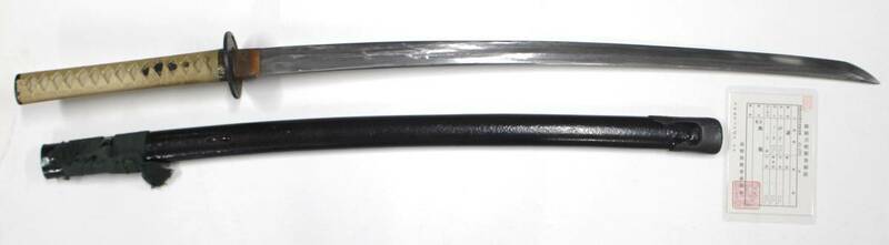 日本刀 刀 長さ 約66.5cm 無銘 鞘 刀装具 鍔 居合