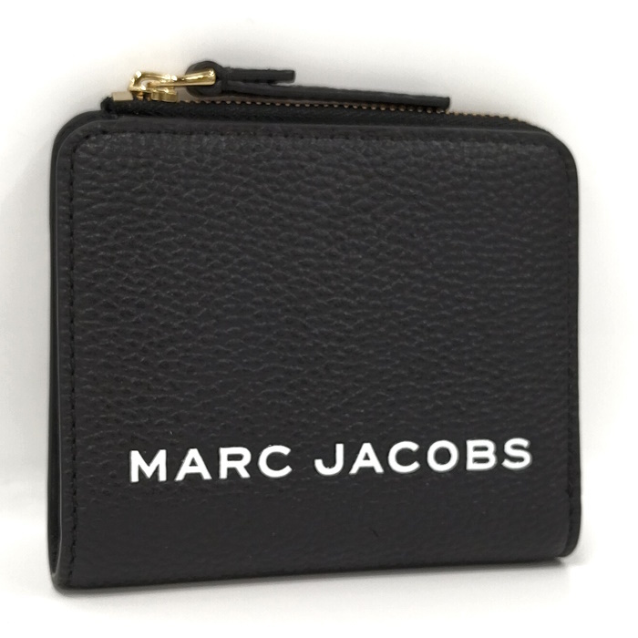 【中古】MARC JACOBS 二つ折り 財布 レザー ブラック M0017140