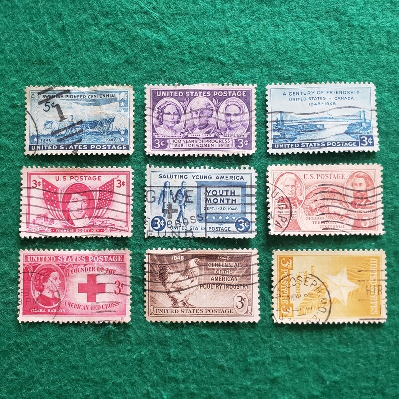 アメリカ合衆国切手 UNITED STATES POSTAGE ★9枚　1948年/外国切手