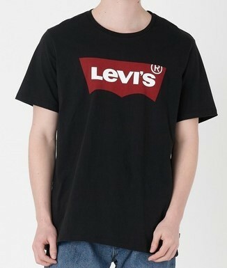 ★Levi's リーバイス〓バットウイングロゴ Tシャツ〓JPN XL 新品 ブラック